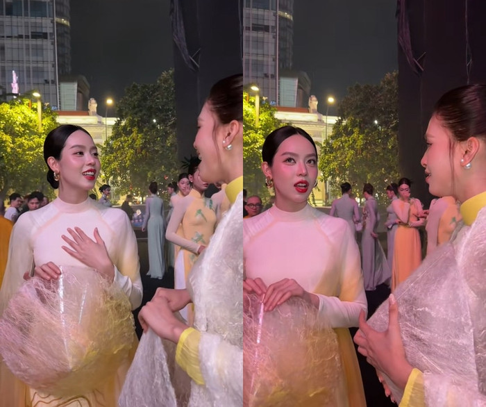 Màn tương tác giữa Hoa hậu Tiểu Vy và Thanh Thủy khiến nhiều netizen thích thú.