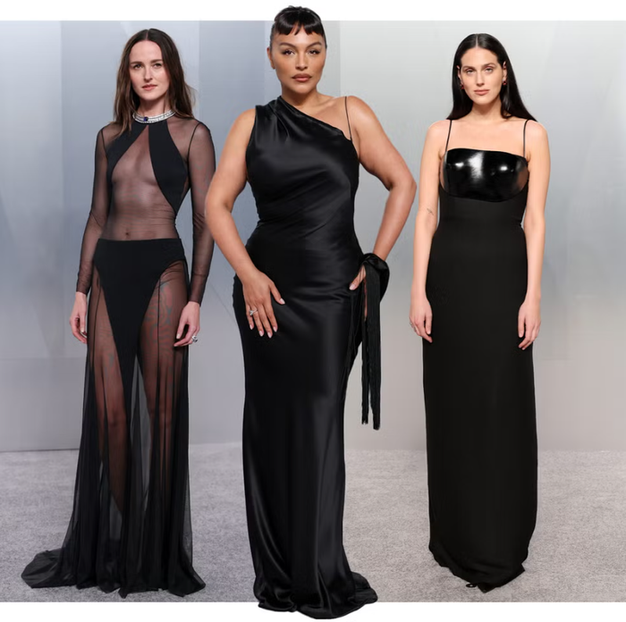 Từ phải sang: Renate Reinsve trong trang phục Louis Vuitton, Paloma Elsesser trong trang phục Conner Ives, Eva Victor trong trang phục Loewe. Ảnh:&nbsp;