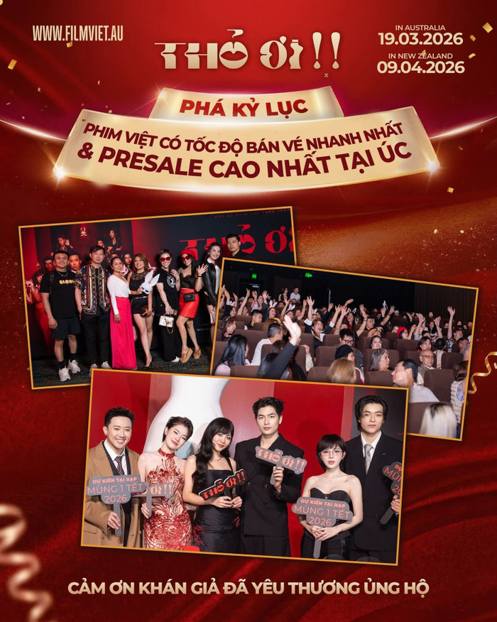 Thỏ Ơi!! là phim Việt có tốc độ bán vé nhanh nhất và đạt doanh số presale cao nhất tại Úc và New Zealand.&nbsp;
