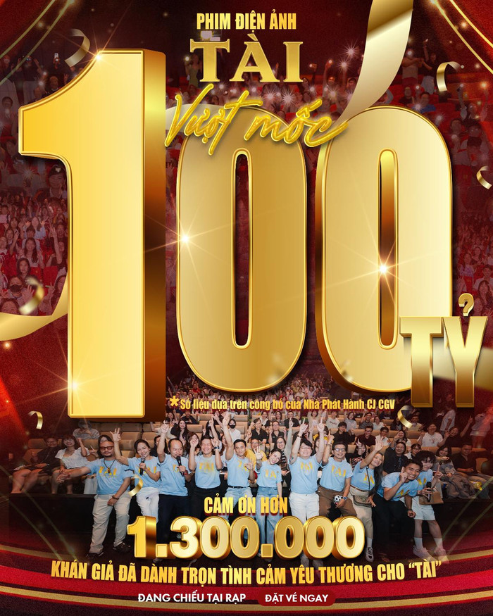 Bộ phim Tài của Mỹ Tâm và Mai Tài Phến đã chính thức vượt mốc 100 tỷ đồng sau 12 ngày công chiếu.