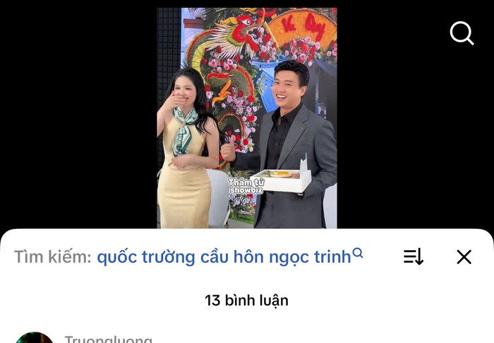 Từ khoá 'Quốc Trường cầu hôn Ngọc Trinh' đang gây 'dậy sóng'.