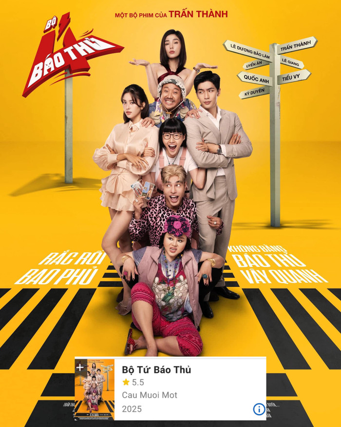 Bộ Tứ Báo Thủ nằm cuối danh sách có điểm rating trung bình trên IMDb.&nbsp;