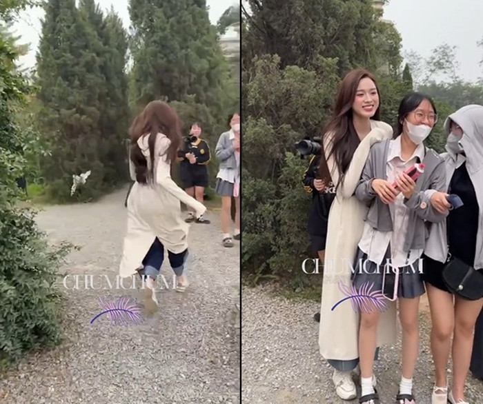 Khoảnh khắc nàng hậu bỏ chạy khiến nhiều netizen vừa buồn cười vừa đồng cảm. (Ảnh chụp màn hình từ TikTok ChumChum)