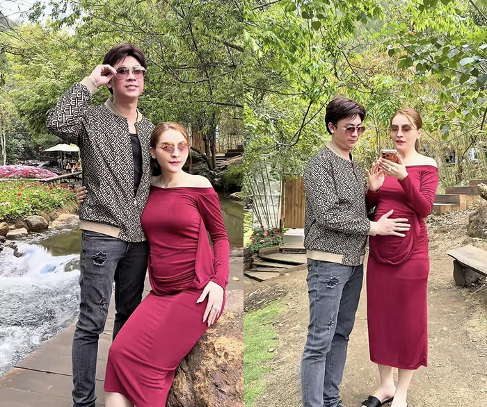 Saka Trương Tuyền đăng tải khoảnh khắc bên Hồ Việt Trung, cũng như báo tin đang mang thai.&nbsp;