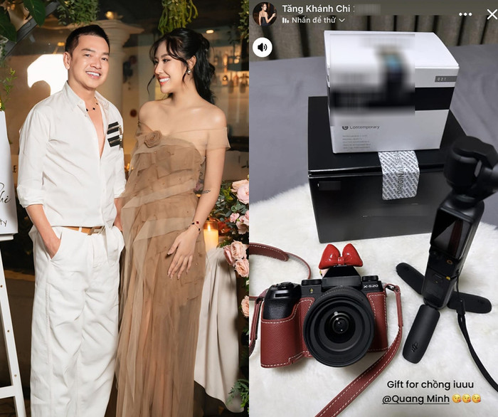 Vợ nghệ sĩ Quang Minh khoe món quà &nbsp;của chồng tặng trước thềm 8/3.