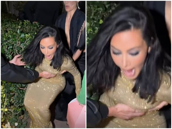 Khoảnh khắc ghi lại người mẫu Kim Kardashian suýt 'vồ ếch'.