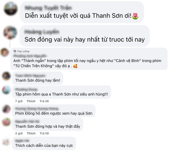 Khán giả phản ứng trước diễn xuất của Thanh Sơn trong Đồng Hồ Đếm Ngược (Ảnh: Chụp màn hình).