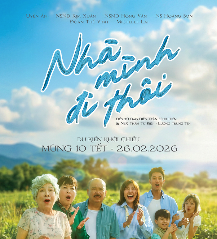 Dàn diễn viên thực lực gồm NSND Kim Xuân, Hồng Vân và Hữu Châu trong chuyến hành trình gia đình. - Ảnh: NSX