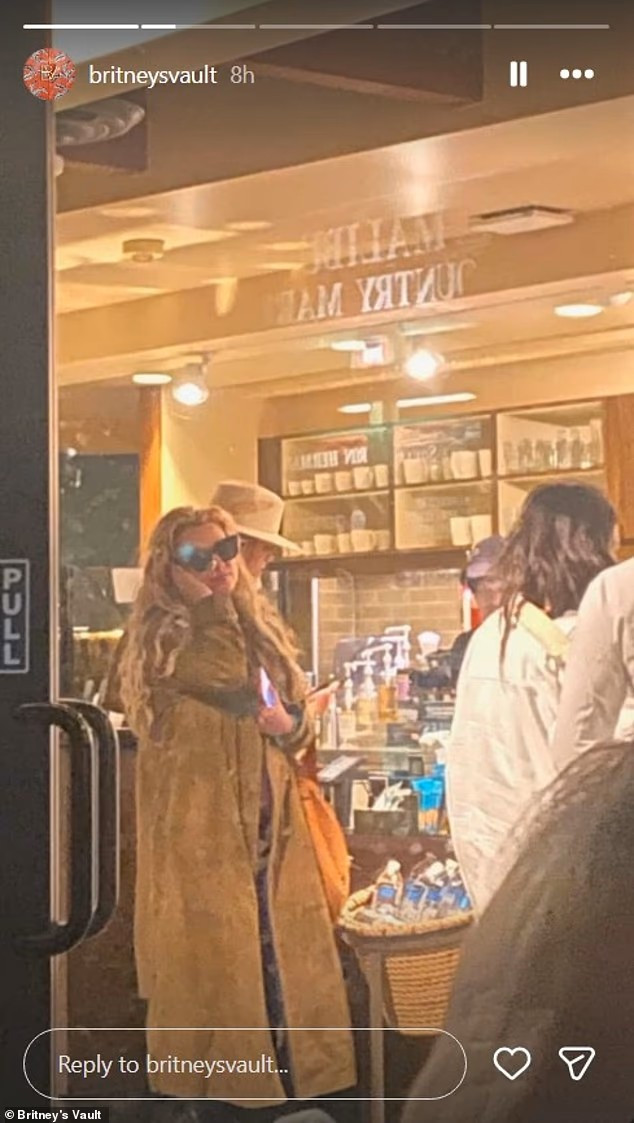 Britney Spears, 44 tuổi, được bắt gặp tại Malibu vào Chủ nhật, đánh dấu lần đầu tiên cô xuất hiện trước công chúng kể từ khi bị bắt vào ngày 4/3 vì nghi liên quan đến hành vi lái xe dưới ảnh hưởng của rượu và chất kích thích. Ảnh: Daily Mail