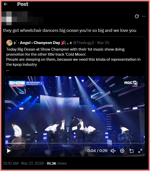 Nhóm nhạc Kpop gây sốt khi đưa vũ công ngồi xe lăn lên sân khấu Ảnh 2