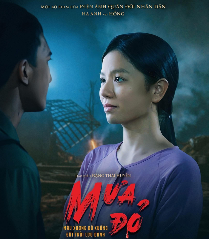 Tạo hình gây thương nhớ của Lê Hạ Anh trong vai O Hồng của siêu phẩm Mưa đỏ. - Ảnh: NSX