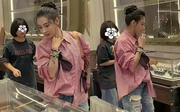 Trương Bá Chi lộ rõ nhan sắc trẻ trung qua ảnh cam thường. Ảnh: QQ