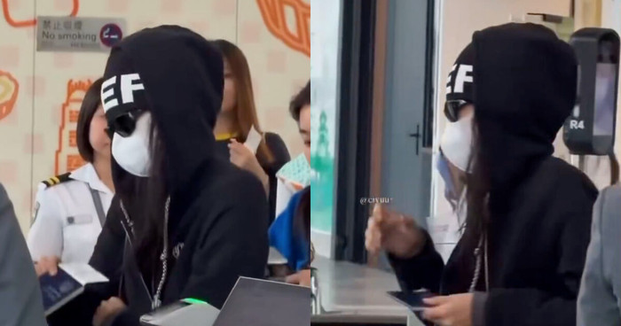 Jennie (BLACKPINK) khi xuất hiện tại sân bay. Ảnh: Koreaboo
