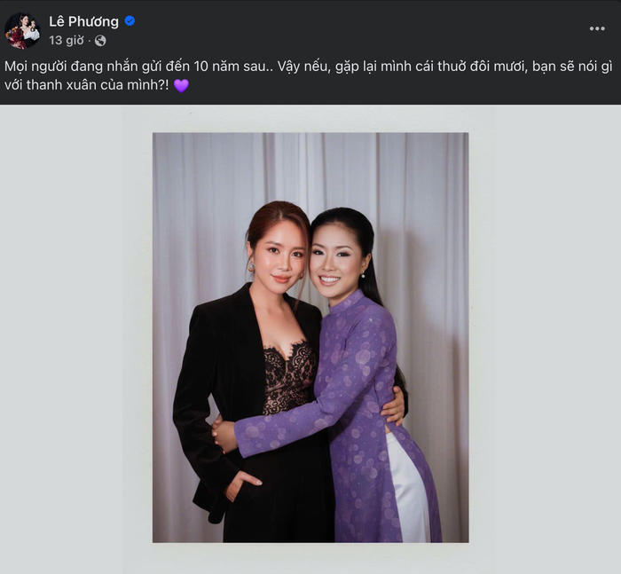 Khoảnh khắc gây sốt khi Lê Phương ghép ảnh quá khứ và hiện tại đầy ý nghĩa