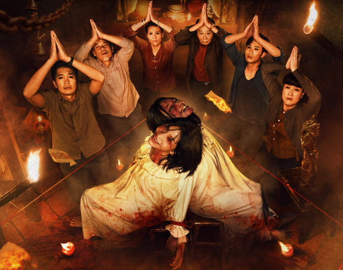 Ngoài Quang Tuấn, phim Quỷ Nhập Tràng 2 quy tụ dàn diễn viên gồm Khả Như, Vân Dung và Doãn Quốc Đam (Ảnh: FBNV).