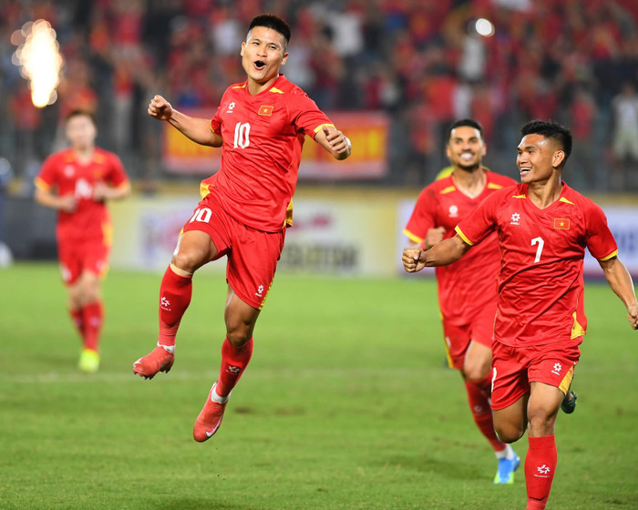 Tuấn Hải ghi bàn cho tuyển Việt Nam. Ảnh: Hà Nội FC