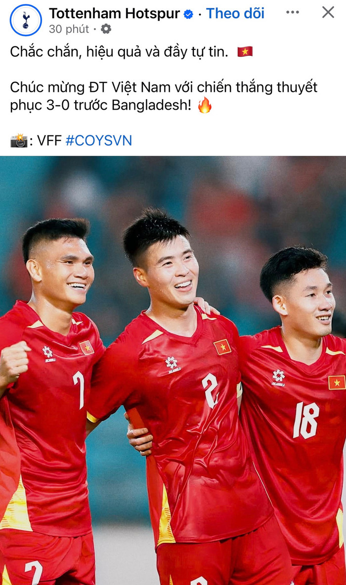 Chiến thắng 3-0 trước Bangladesh của tuyển Việt Nam không chỉ tạo hiệu ứng tích cực trong nước, mà còn nhận được sự chú ý từ quốc tế. Ảnh chụp màn hình
