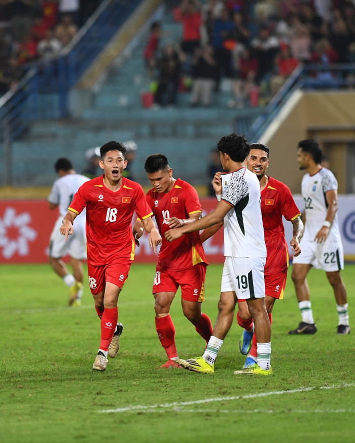Chiến thắng 3-0 trước Bangladesh không mang lại nhiều điểm số cho tuyển Việt Nam trên bảng xếp hạng FIFA. Ảnh: Hà Nội FC