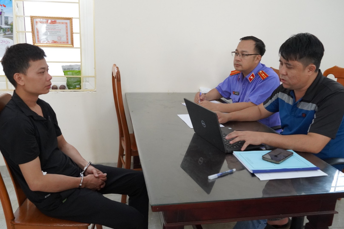 Đối tượng Nguyễn Ngọc Đạo tại cơ quan Công an.&nbsp;