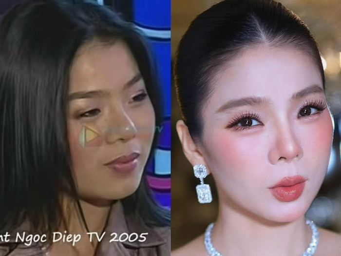 Sự khác biệt về nhan sắc sau 21 năm làm nghề của Lệ Quyên. Ảnh: FBNV