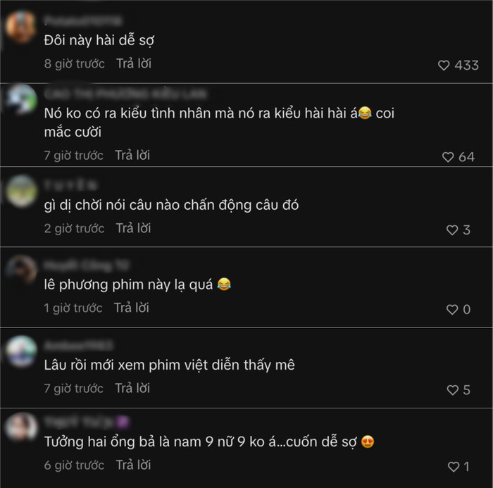 Phản ứng khán giả dành cho Lê Phương và Quốc Huy trong phim.