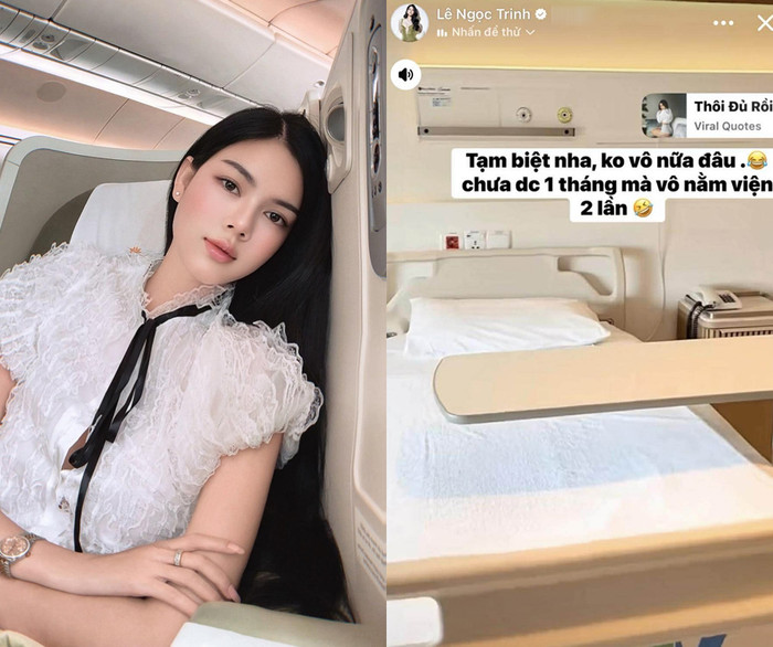 Ngọc Trinh nói lời tạm biệt khi được xuất viện. Gần đây cô gặp vấn đề về sức khỏe.