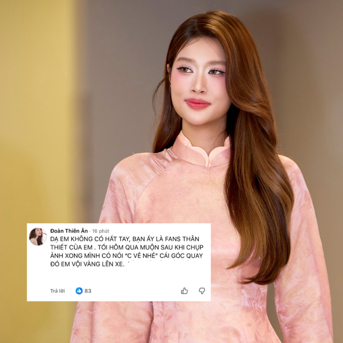 Đoàn Thiên Ân khẳng định không hất tay người hâm mộ trong video đang gây xôn xao cõi mạng. Ảnh: FBNV