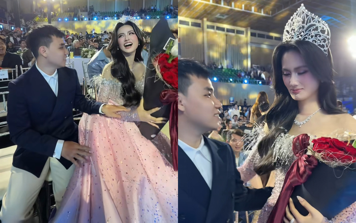 Ý Nhi rưng rưng nước mắt khi được bạn trai quan tâm. Ảnh chụp màn hình