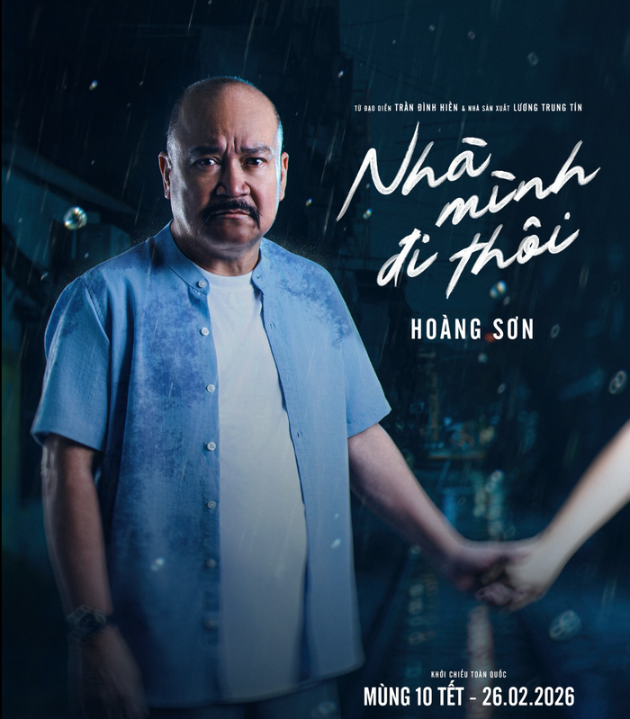 NS Hoàng Sơn gây ấn tượng với tạo hình người cha truyền thống trong bộ phim gia đình ra mắt dịp Tết 2026. - Ảnh: NSX