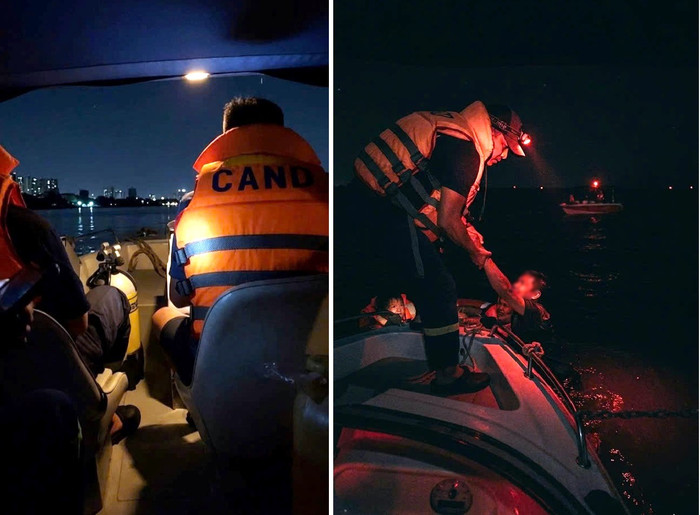 Cán bộ chiến sỹ Đội Cảnh sát PCCC&CNCH trên sông tiếp cận nạn nhân.&nbsp;