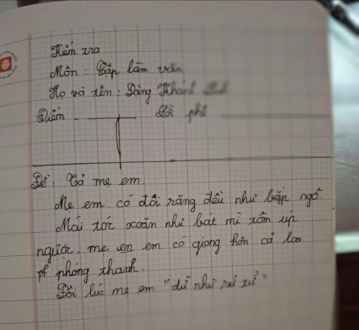 Bài văn tả mẹ khiến dân mạng cười ngất.