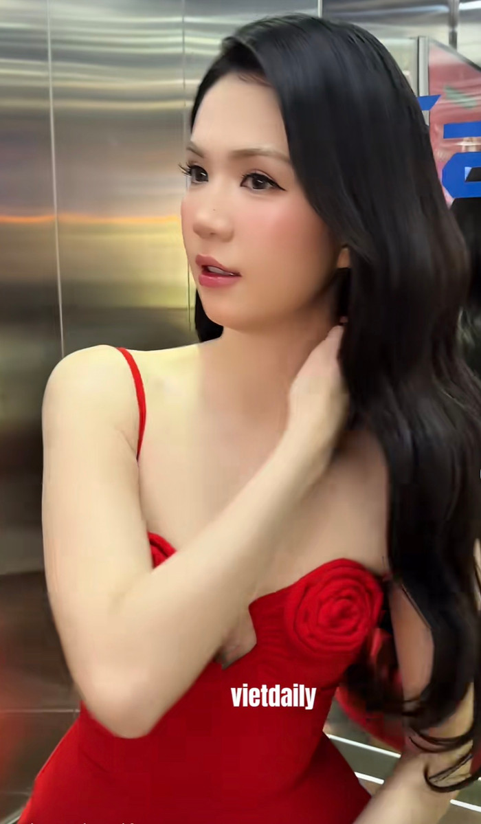 Ngọc Trinh mong mọi người đừng chọc và gán ghép cô với Quốc Trường để tránh việc nam diễn viên ngại ngùng. (Ảnh chụp màn hình TikTok Vietdaily)