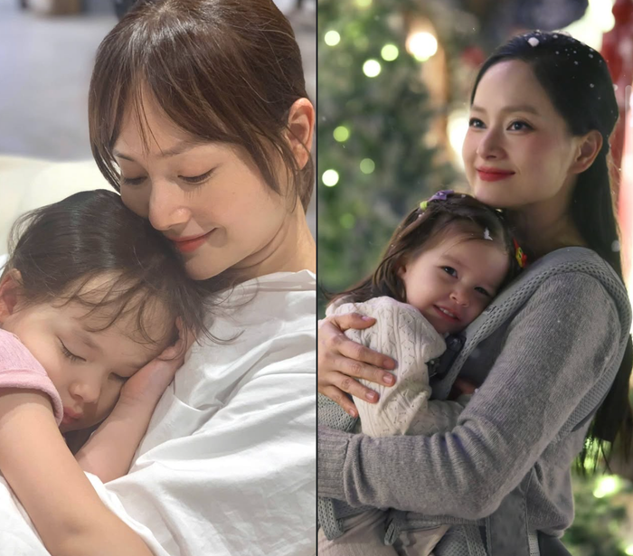 Khoảnh khắc đời thường giản dị nhưng đầy hạnh phúc của bà mẹ hai con Lan Phương. - Ảnh: FBNV