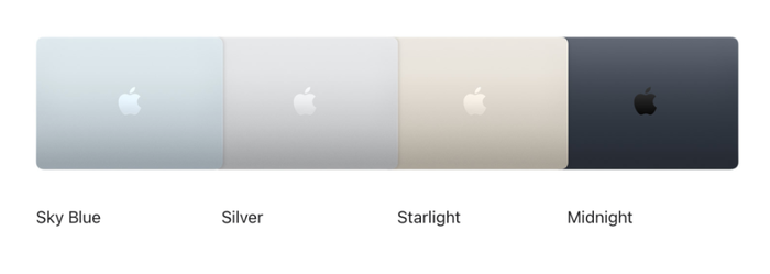 Lựa chọn màu sắc của MacBook Air.&nbsp;