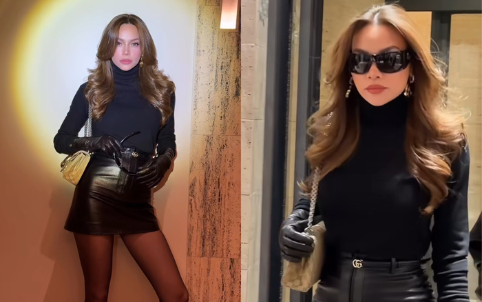 Hồ Ngọc Hà tự tin khoe dáng thon với bộ đồ màu đen cá tính. Ảnh: FBNV