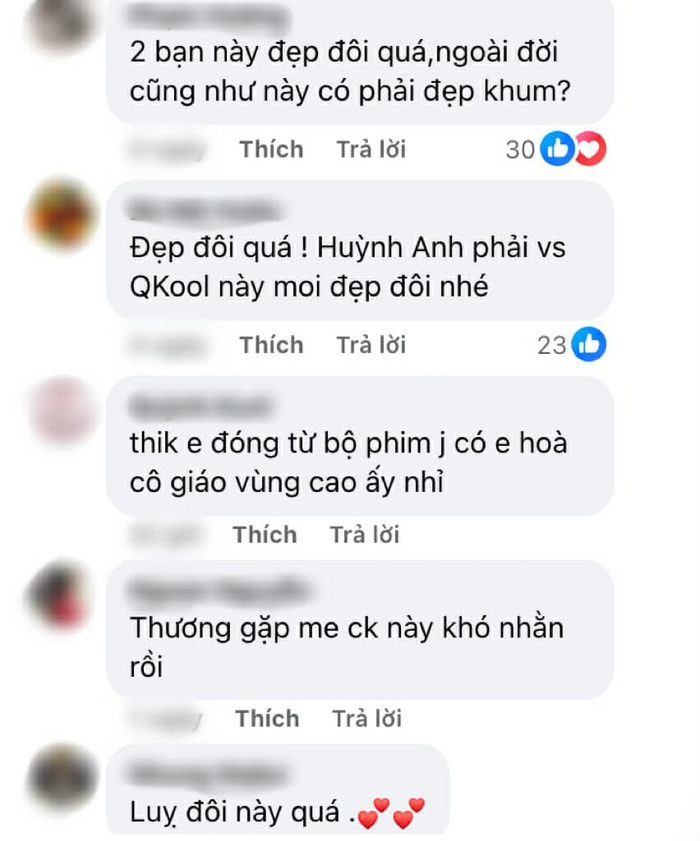 Phản ứng khán giả dành cho cặp đôi Quỳnh Kool và Huỳnh Anh (Ảnh: Chụp màn hình).