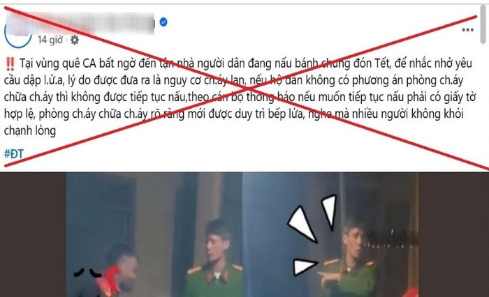 Nội dung sai sự thật được đăng tải trên Facebook. Ảnh: Công an TP Hà Nội