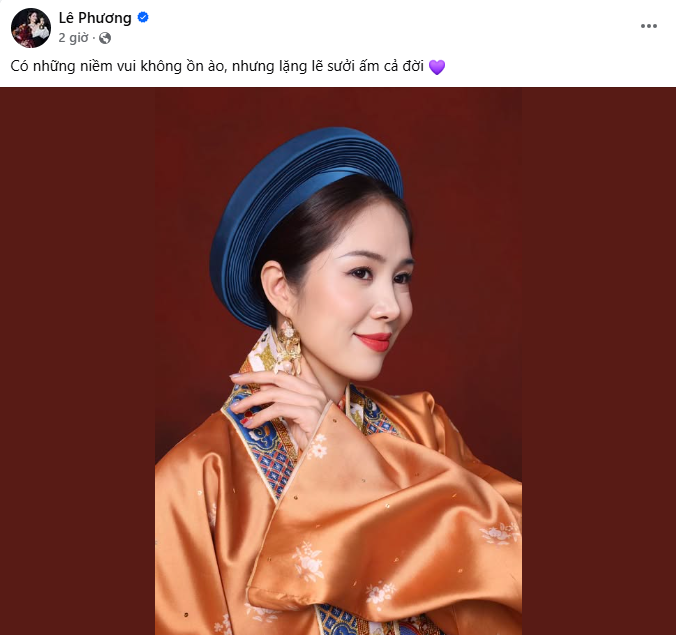 Diễn viên Lê Phương trong tạo hình cổ phục được chia sẻ trên trang cá nhân