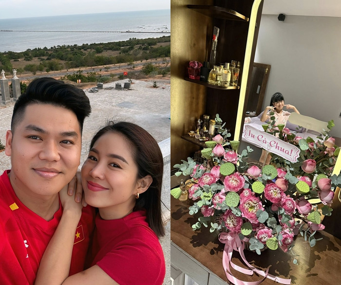 Lê Phương khoe món quà chồng tặng trong ngày 8/3.