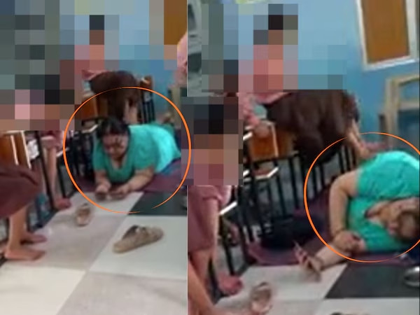 Nữ hiệu trưởng nằm trên sàn, bắt học sinh xoa bóp khiến phụ huynh phẫn nộ Ảnh 1