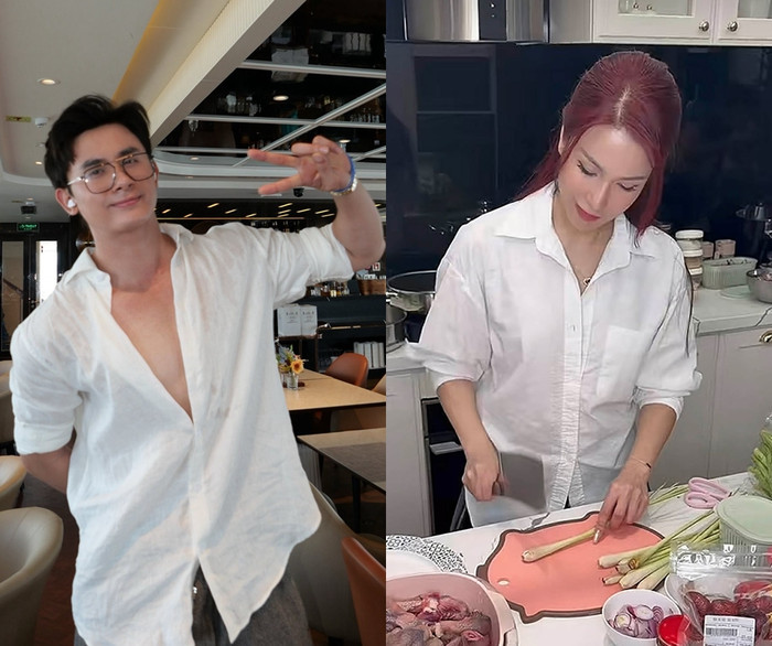 Phạm Kiên dành lời khen ngợi về tài nấu ăn đảm đang của Diệp Lâm Anh.