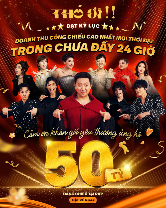 Thỏ Ơi!! của Trấn Thành thu về khoảng 50 tỷ đồng chỉ trong chưa đầy 24 giờ công chiếu.&nbsp;