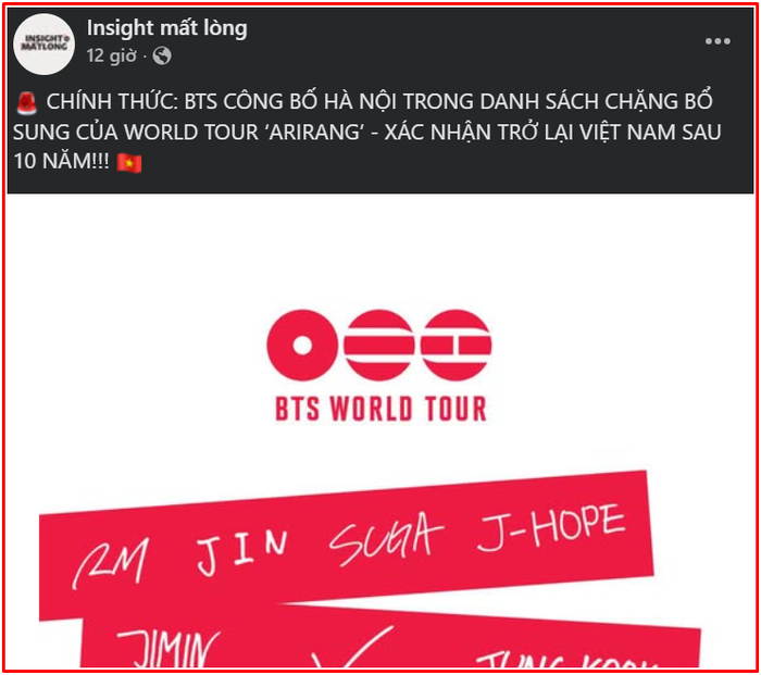 'Dậy sóng' tin BTS tổ chức world tour tại Hà Nội: Thực hư ra sao? Ảnh 1