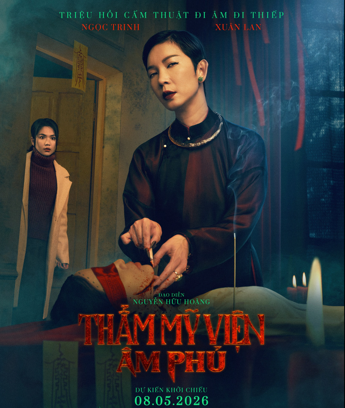 Poster chính thức của phim Thẩm Mỹ Viện Âm Phủ với sự góp mặt của hai gương mặt đình đám. - Ảnh: ĐPCC