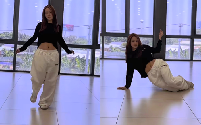 Nhã Phương tự tin khoe dáng thon sau ba lần sinh nở. Ảnh chụp màn hình