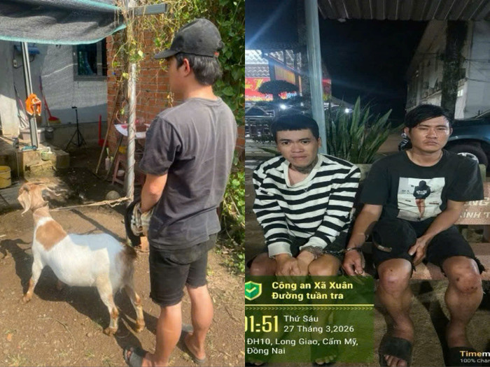 Hai đối tượng cùng tang vật vụ việc&nbsp;