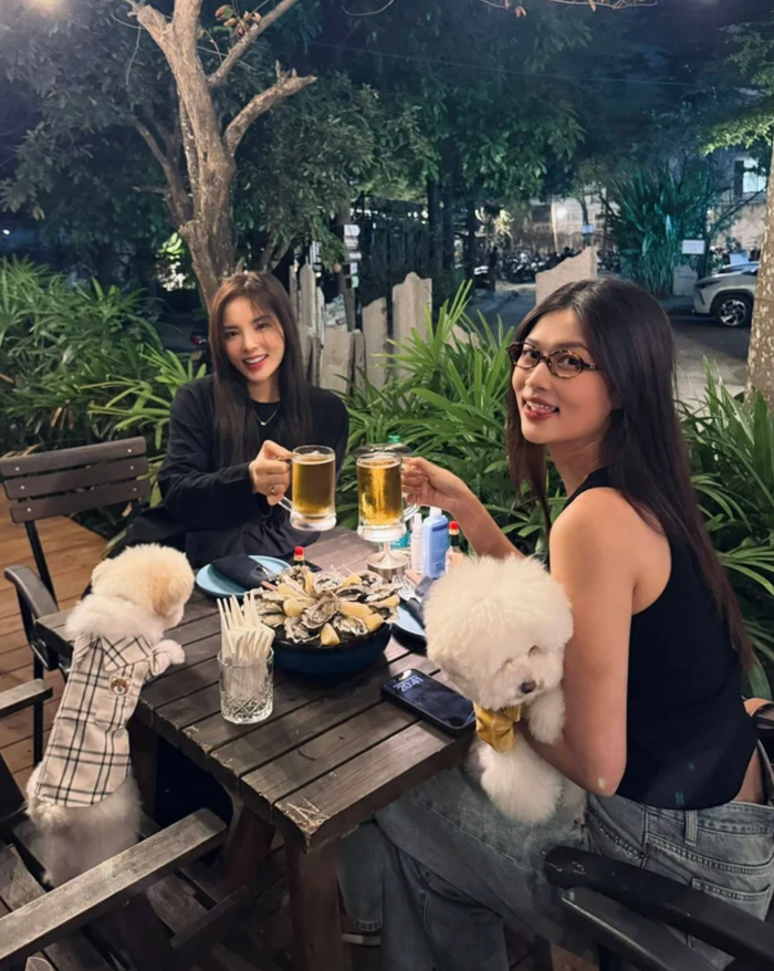 Hoa hậu Kỳ Duyên và Thiên Ân thường xuyên xuất hiện cùng nhau. Ảnh: FBNV&nbsp;