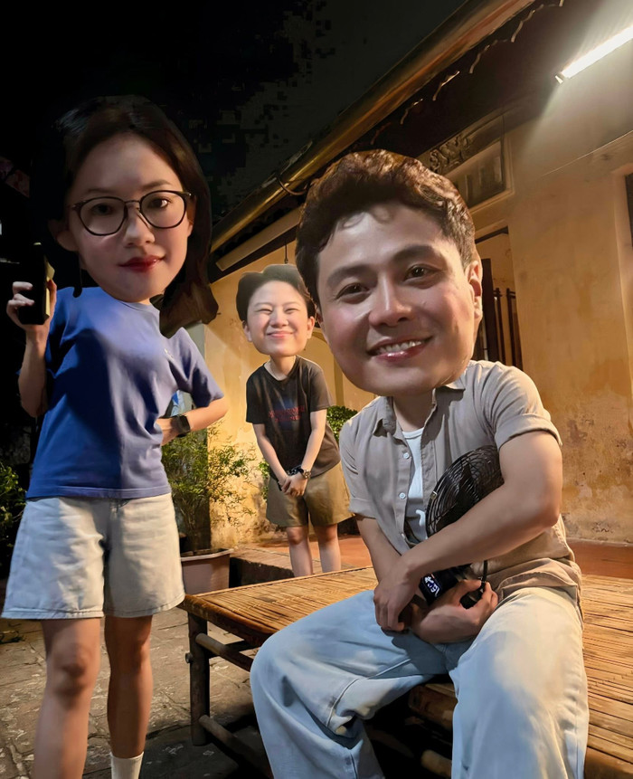 Khoảnh khắc hậu trường của Hoàng Hà, Bảo Hân và Thanh Sơn (Ảnh: FBNV).