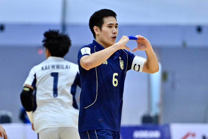 Thái Lan đã giành chiến thắng kịch tính 4-3 trước Australia ở bán kết Giải futsal Đông Nam Á 2026, qua đó giành vé vào chung kết gặp Indonesia. Ảnh: FAT