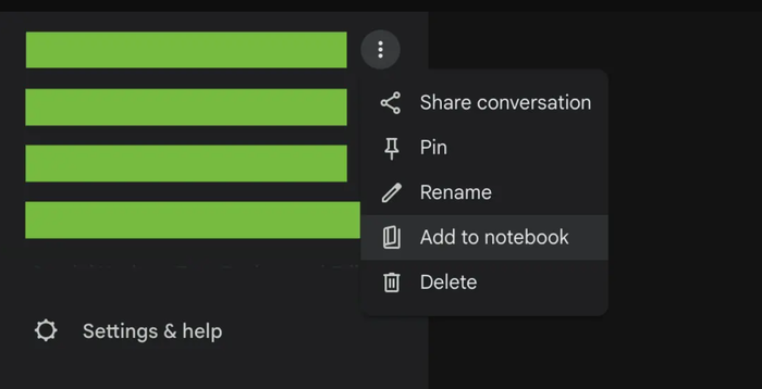 Người dùng có thể dễ dàng thêm nội dung vào notebook bằng cách chọn tùy chọn Add to notebook. Ảnh: 9to5google